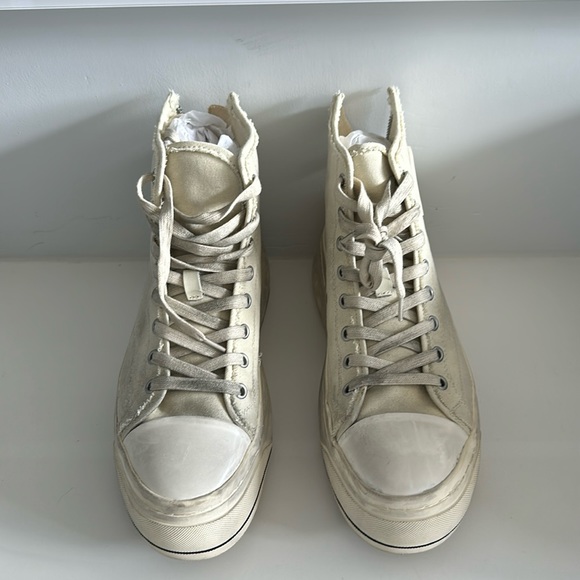 R13 HighTop Sneakers - Ecru Convas - 9 - Picture 12 of 16